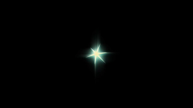 Sparkling star twinkle glitter white cartoon doodle animation Beautiful white star sparkles and glowing light flares on a black screen; 4K seamless loop for festive holiday decorations magical scenes