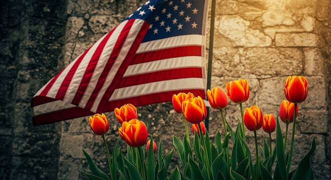 4th of july independence day celebrating 250 years of american freedom with patriotic flowers