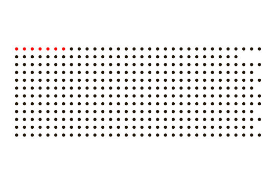 Days of the year as dots. Weeks compared to a year