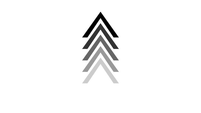 Abstract Stacked Triangle Shape Sequence On White Background