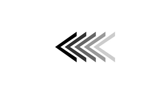 Arrow lines shifting and fading animation on white background