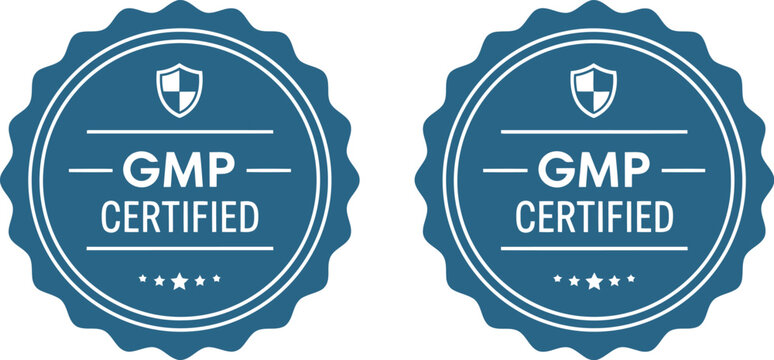 GMP Certified Badge Vector Set for Pharmaceutical and Supplement Packaging Design