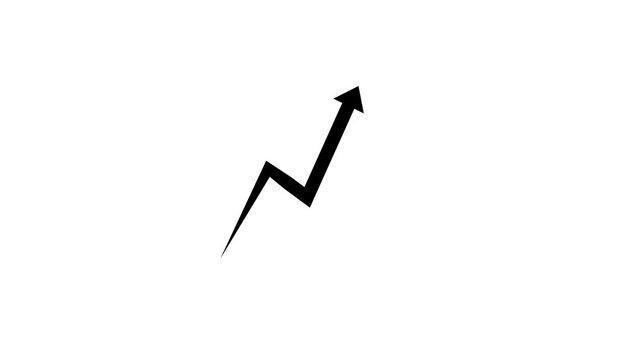Arrow line progressing upwards in three frames simple animation