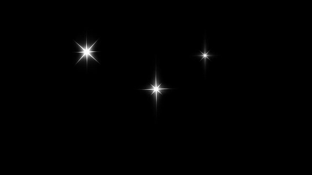 sparkling stars animation, Twinkle light stars sparkling, Star twinkling for festive  featuring white cartoon doodles and glowing light effects; 4K high-quality star twinkling movement for creative