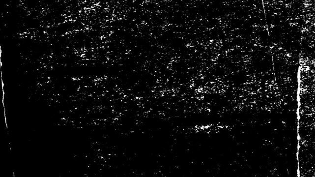Vintage grunge dust and scratches texture animation on transparent background