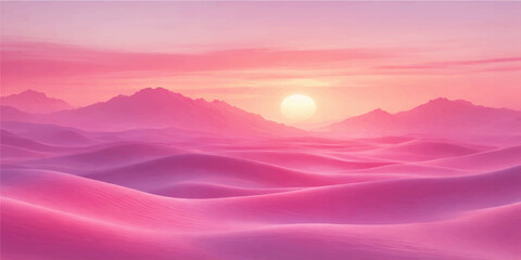 A beautiful morning sunrise and evening sunset cast orange and red sunlight over the mountain landscape, where clouds and mist drift through the blue valley view © PIXEL