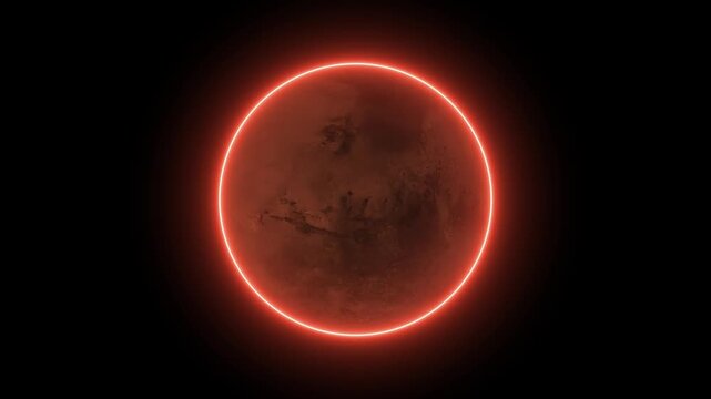 mars planet animation with space 