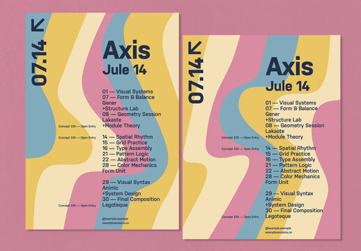 Modern Abstract Wavy Event Poster Layout
