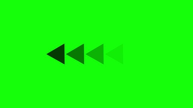 Arrow icons progressing across green screen background looping animation