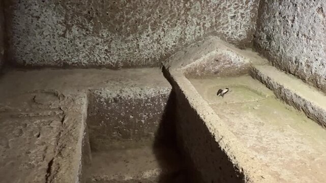 Etruscan Funeral Beds Sculpted into the Tomb Walls