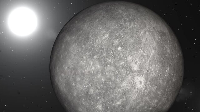Mercury Planet animation in space
