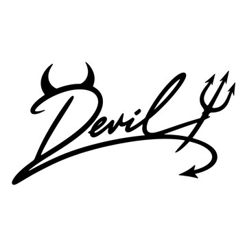 vector sign horns trident dark logo emblem illustration mark mythology