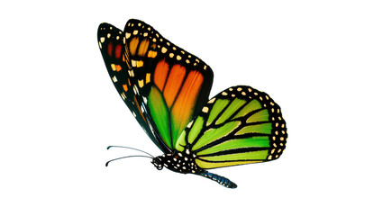 Monarch Butterfly Resting with Orange Black and Green Wings © Isolde