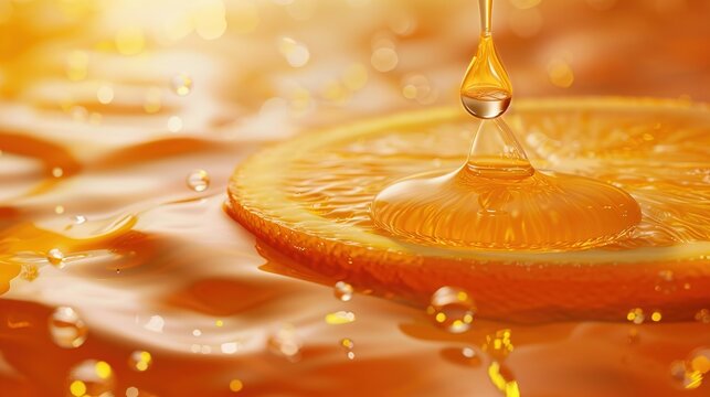Vitamin B Complex Droplet with Chemical Formula in Natural Background Concept, Generative AI