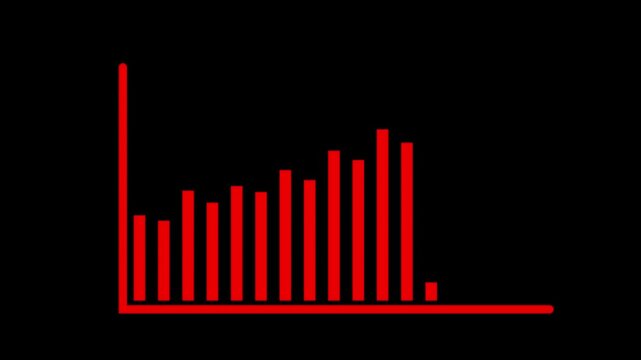 Graph chart showing marketing sales profit increasing.Background Business 4k video icon