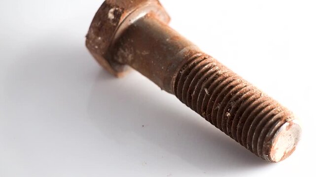 Rotating Corroded Bolt Macro Industrial Rust Texture Background