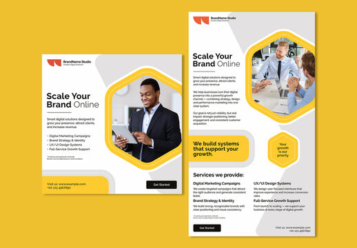 Corporate Digital Agency Header Template Set