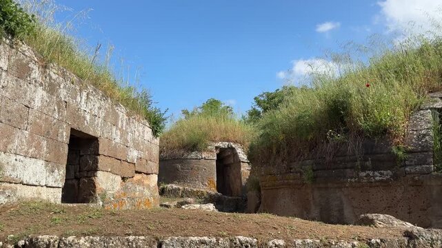 Many Circular Burial Structures in the Cerveteri Site