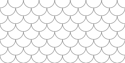Minimalist fish scale pattern, elegant white mermaid scale texture, geometric scallop line art background for interior design and wallpaper © satish