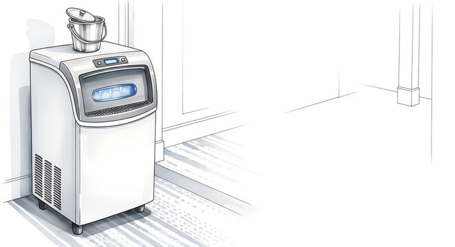 Ice machine on hotel floor with modern design and clean appearance  