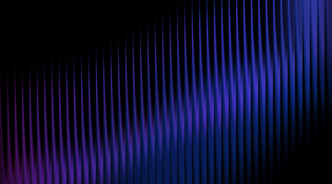 Abstract background, with vertical blue, and purple gradient, lines on a, black backdrop