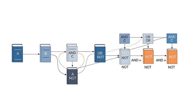 Boolean logic gates with not and operations isolated on a transparent background