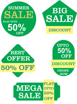 Mega Sale Promotional Tags Vector Bundle