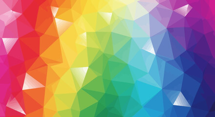 Fototapeta premium Vibrant Polygonal Rainbow Background Mosaic Pattern Design