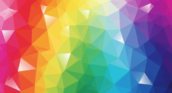 Vibrant Polygonal Rainbow Background Mosaic Pattern Design