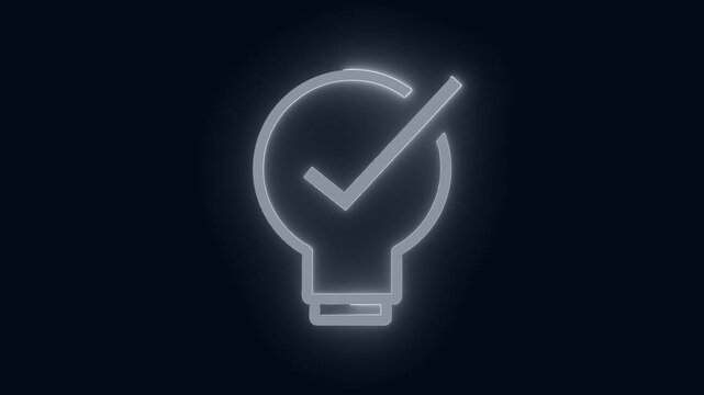 Bulb with cheek mark icon