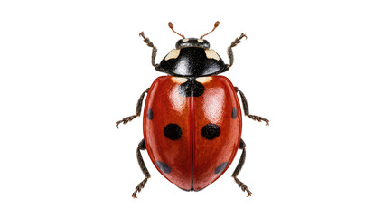 Fototapeta premium Red Ladybug with Black Spots and Grey Legs