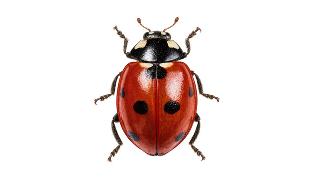Red Ladybug with Black Spots and Grey Legs