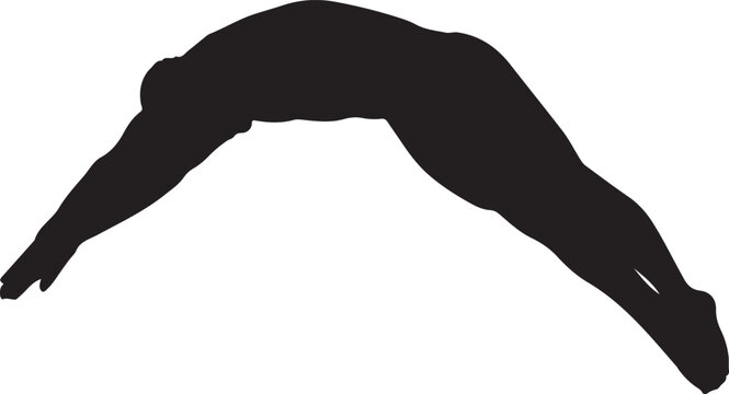 Silhouette of a diver in mid air a dynamic sports illustration