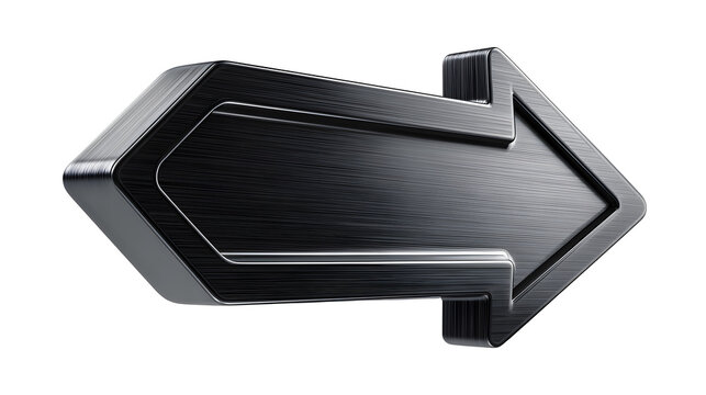 graphic cutout of dynamic black speed arrow, bold motion symbol with sleek modern design, sharp focus, clean edges high definition, isolated on white background