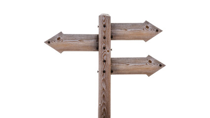 Weathered wooden signpost with dual directional arrows © Rowan