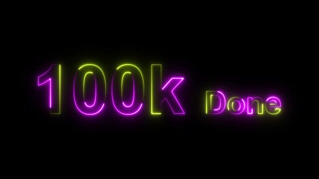 Neon sign glowing l o k done text purple background dark modern minimalist signage