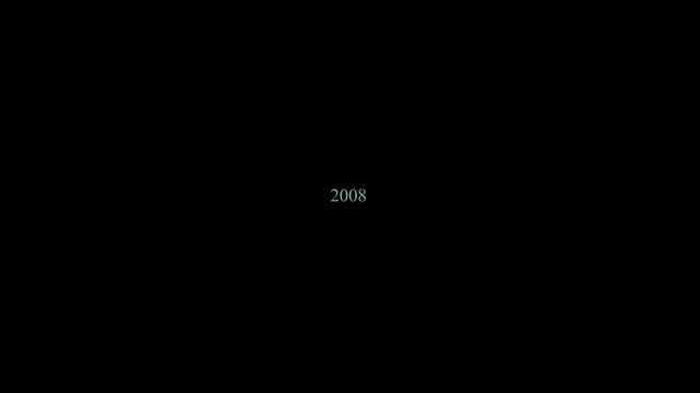 Simple Year Counter Animation Changing from 2001 to 2008 on Black Background