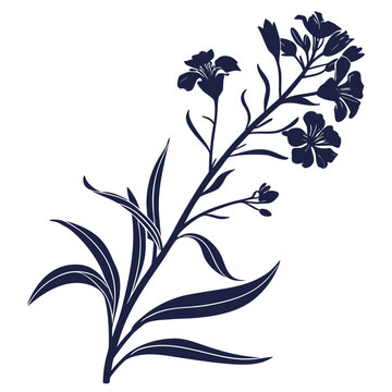 wallflower silhouette on white background