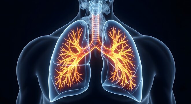 Human lungs anatomy a detailed visualization