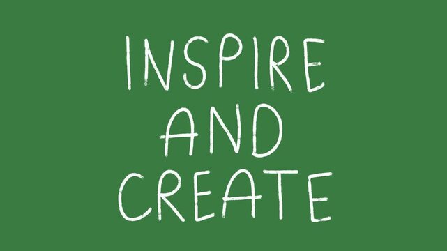 Inspire And Create Quote Hand-Drawn 2D Animation on Green Screen | Creativity Concept hand drawn animation