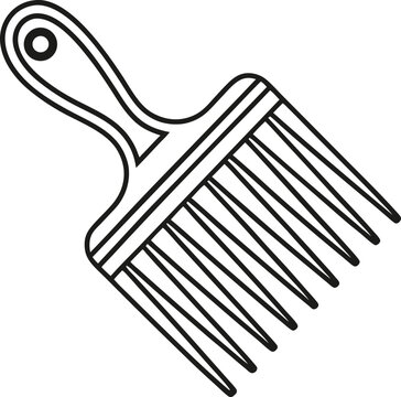 Professional Hair Afro Pick Comb Outline for Styling and Grooming Needs