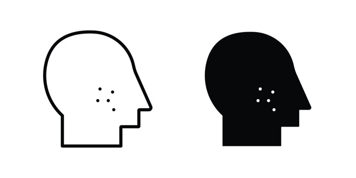 Man acne on face icon concepts for website projects