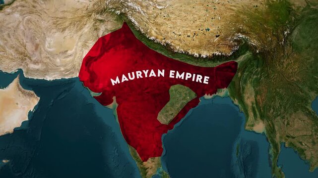 Mauryan Empire Map Animation. Historical map animation of the Mauryan Empire 4k.
