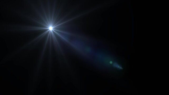Shining star and light rays motion graphics on black screen, Overlays, light transition, effects sunlight