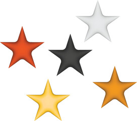 Obraz premium Colorful Star Shape Collection Glossy Gradient Rating Icons Vector Illustration