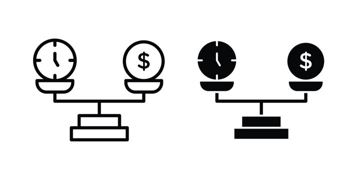 Time and money scale icon concepts for website projects