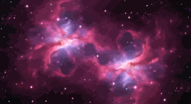 Vibrant cosmic nebula in deep space with stars and stardust