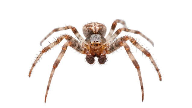 Brown furry spider with dark eyes and long hairy legs