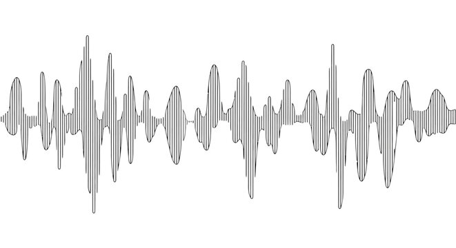 Sound wave pattern audio signal waveform illustration