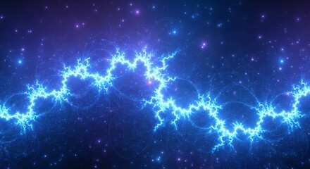 Obraz premium Electric blue energy wave pulsates through starry cosmic expanse